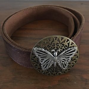 Fossil Belt Leather Butterfly Sz L